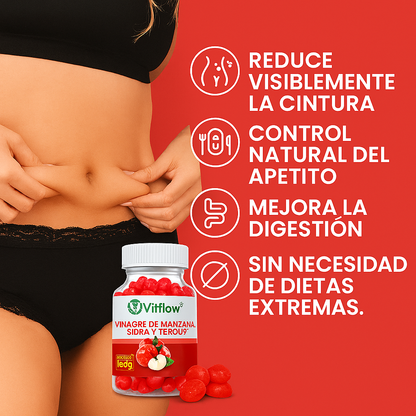 🍎 ¡Dile adiós a los antojos con solo 2 gomitas al día!  💪 Mejora tu digestión, controla el apetito y siéntete más ligera… naturalmente.
