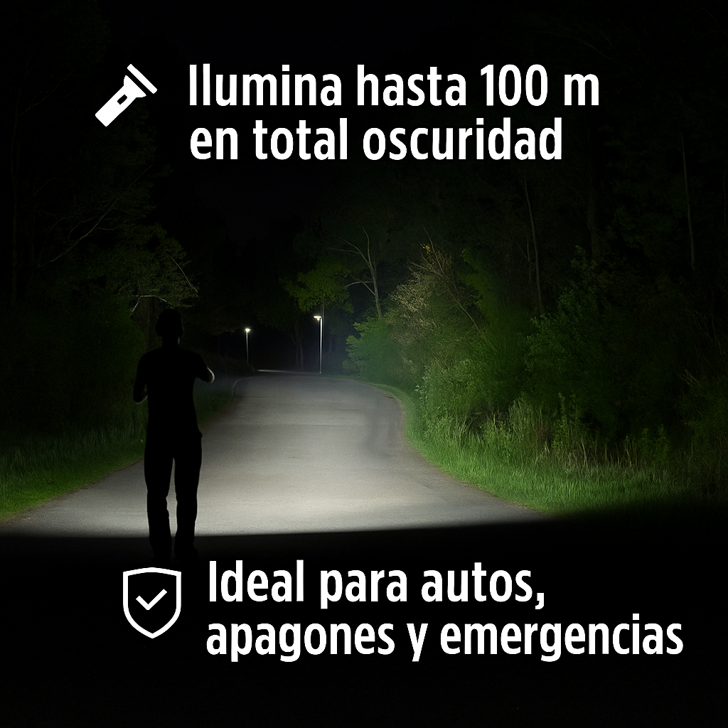 🔦 Di adiós a linternas frágiles, con pilas y sin potencia.